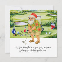 Golf jul i juli med tomte om golfande