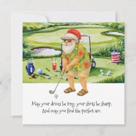 Golf jul i juli med tomte om golfande julkort