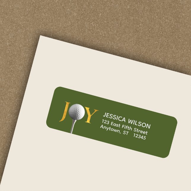 Golf jul Joy Returadress Etikett (Skapare uppladdad)