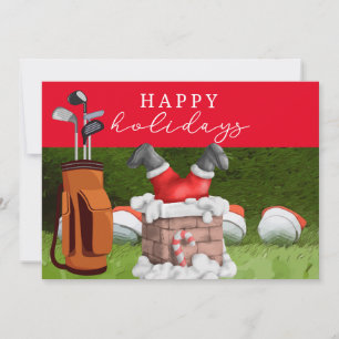 Golf jul, Jultomten, vattenfärg Julkort