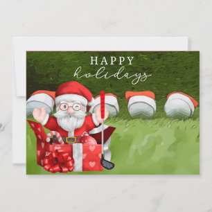 Golf jul, Jultomten, vattenfärg Julkort