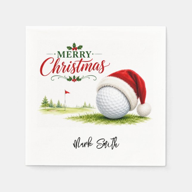Golf jul Låt oss klara hålet Pappersservett (Framsidan)