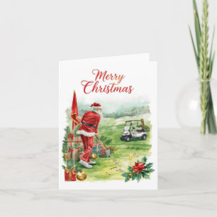 Golf jul Låt oss para ihop med Tomte Claus Helgkort