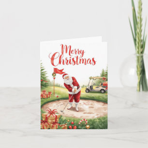 Golf jul Låt oss para ihop med Tomte Claus Helgkort