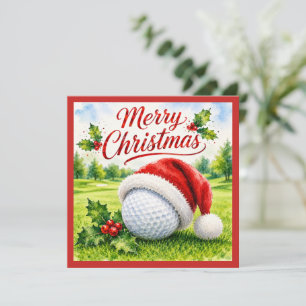 Golf jul med golfboll julkort