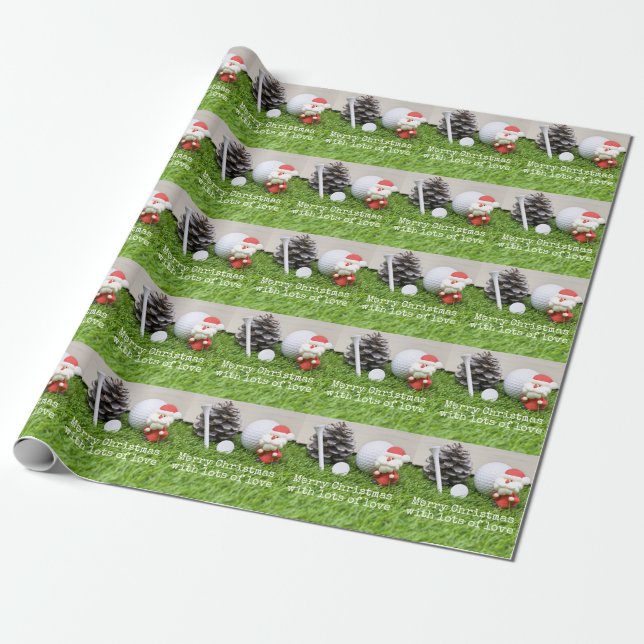 Golf-jul med Santa golf boll och garanti Presentpapper (Utrullad)
