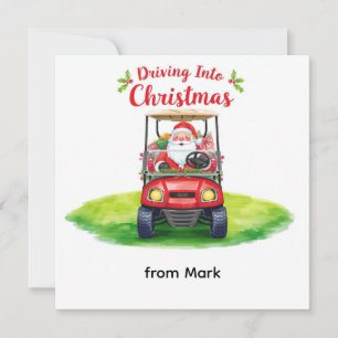 Golf-jul med Santa Golfer på golfbanan Julkort