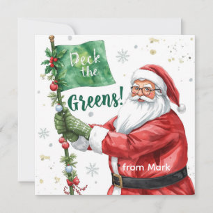 Golf-jul med Santa Golfer på golfbanan Julkort