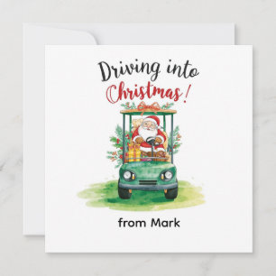 Golf-jul med Santa Golfer på golfbanan Julkort