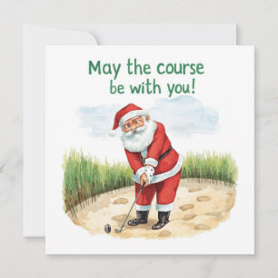 Golf-jul med Santa Golfer på golfbanan Julkort