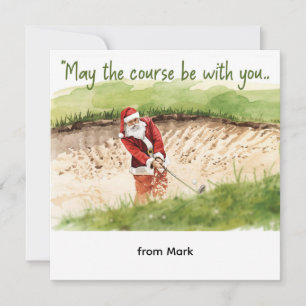 Golf-jul med Santa Golfer på golfbanan Julkort