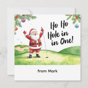 Golf-jul med Santa Golfer på golfbanan Julkort