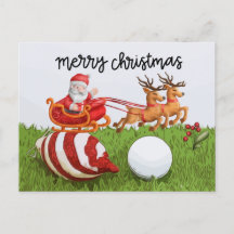 Golf jul med tomte för golfare