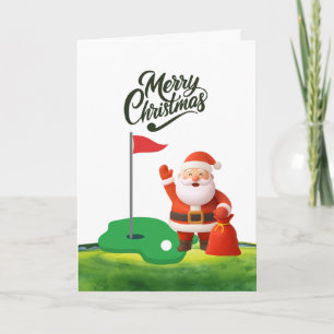 Golf jul med tomte på banan kort
