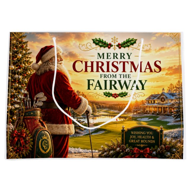 Golf jul med Tomte på golfbanan (Framsidan)