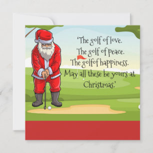 Golf jul med tomte som välsignar på banan julkort