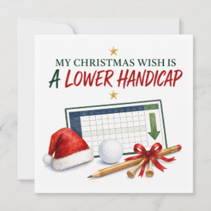 Golf jul önskar med golfboll Santa hatt Julkort