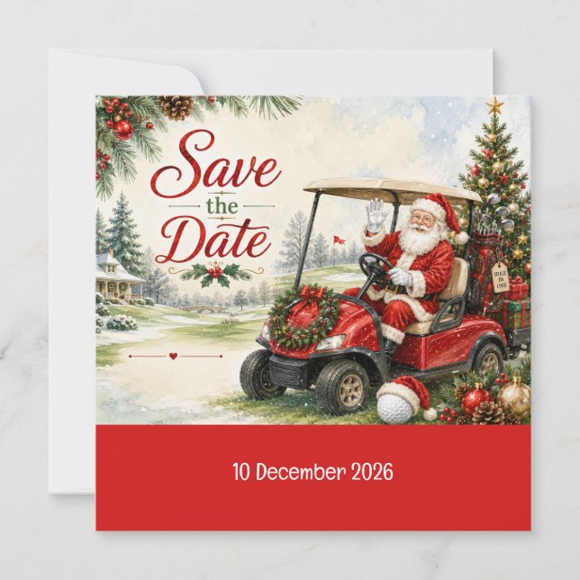 Golf jul Par tee-fest med jultomten  Spara Datumet (Framsida)