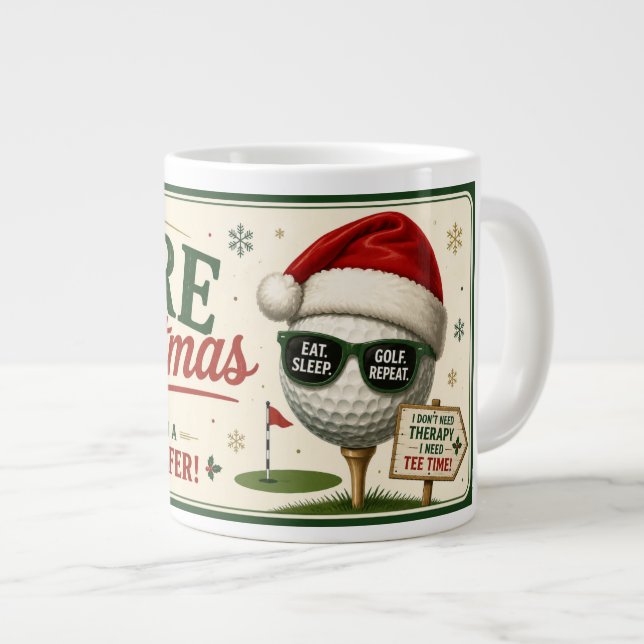 Golf jul rolig slogan för golfare jumbo mugg (Framsida höger)
