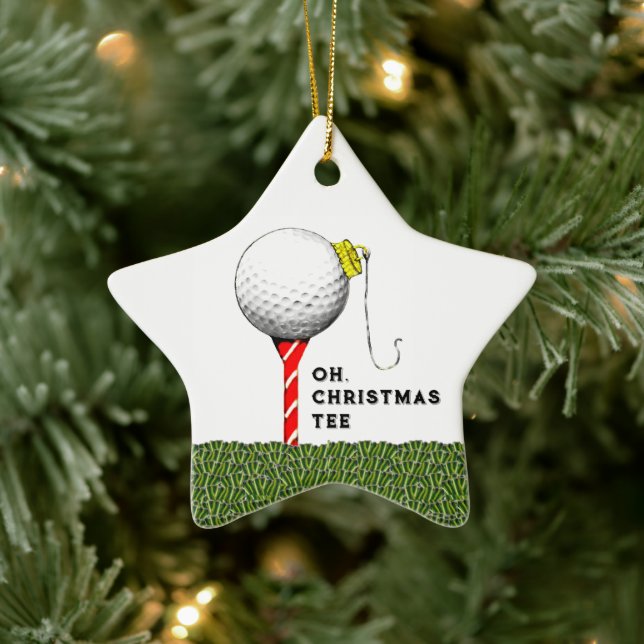 Golf jul samlarobjekt julgransprydnad keramik (Träd)