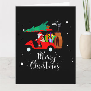Golf jul Santa Claus ridande golfcart Kort