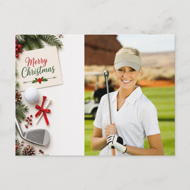 Golf jul Skapa ditt eget fotogolfare  Vykort (Framsida)