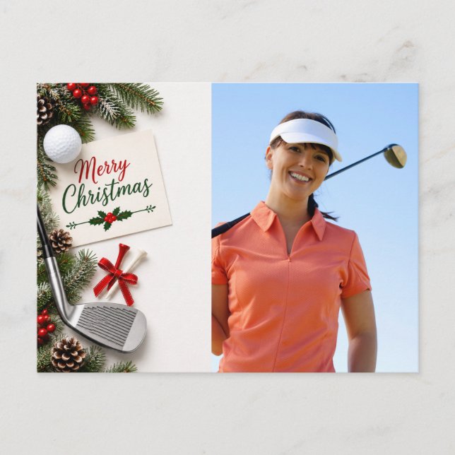 Golf jul Skapa ditt eget fotogolfare  Vykort (Framsida)