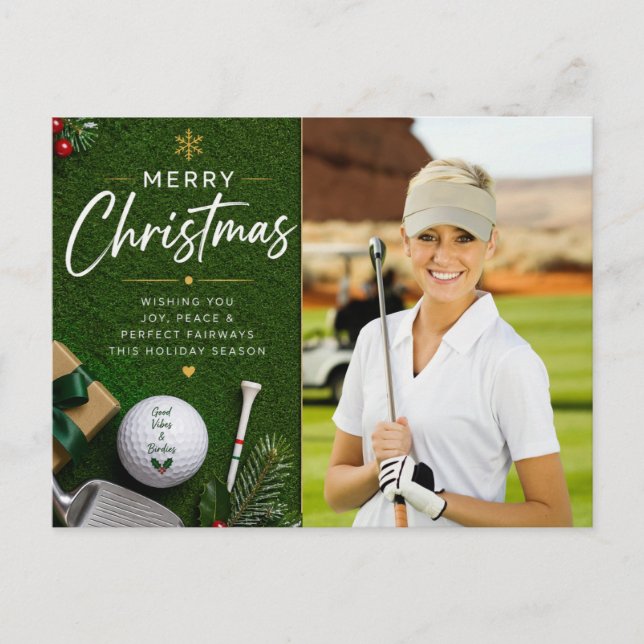 Golf jul Skapa ditt eget fotogolfare  Vykort (Framsida)