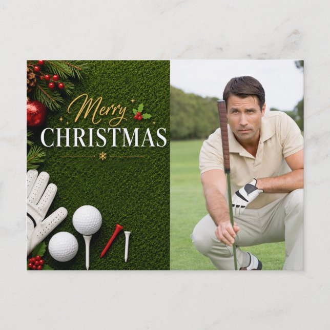 Golf jul Skapa ditt eget fotogolfare  Vykort (Framsida)