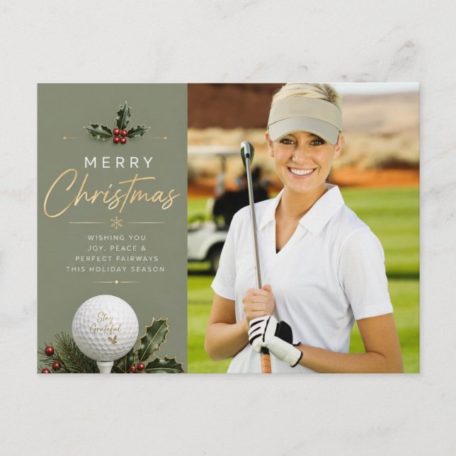 Golf jul Skapa ditt eget fotogolfare  Vykort (Framsida)