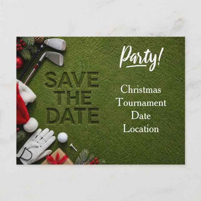 Golf jul sparande av datum inbjudan  (Framsida)