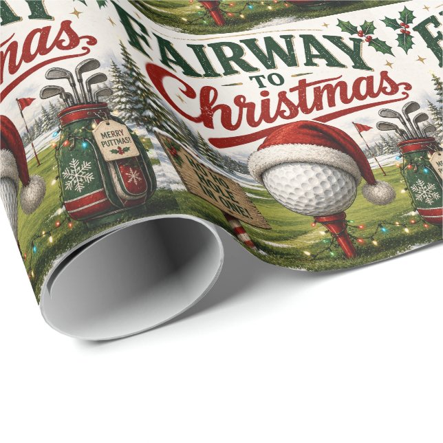 Golf jul tema för golfare presentpapper (Rullad Hörn)