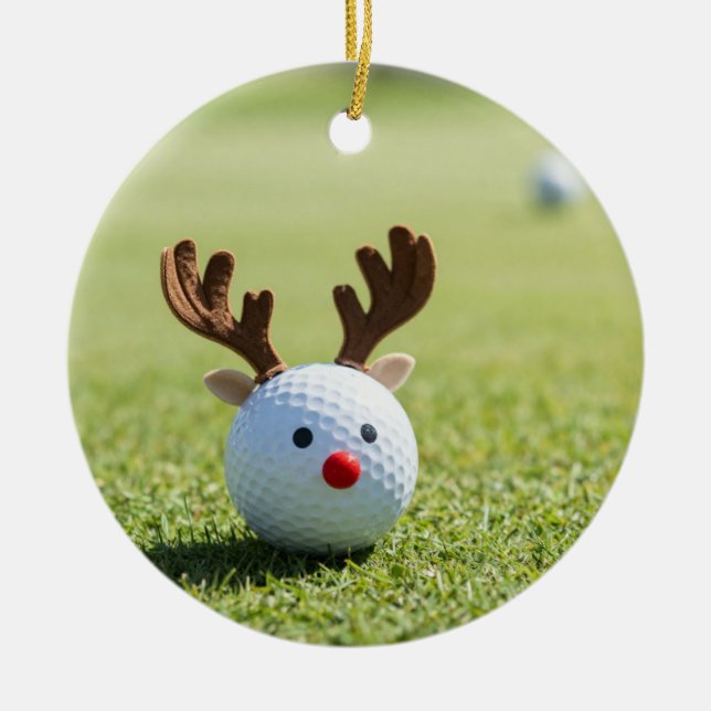 Golf jul tema för jul julgransprydnad keramik (Framsidan)