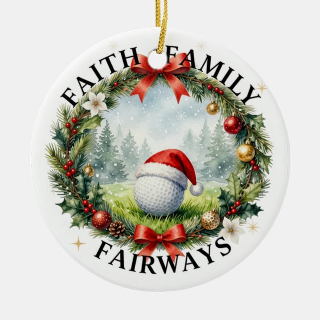 Golf Jul tema för trädprydnad  Julgransprydnad Keramik (Framsidan)