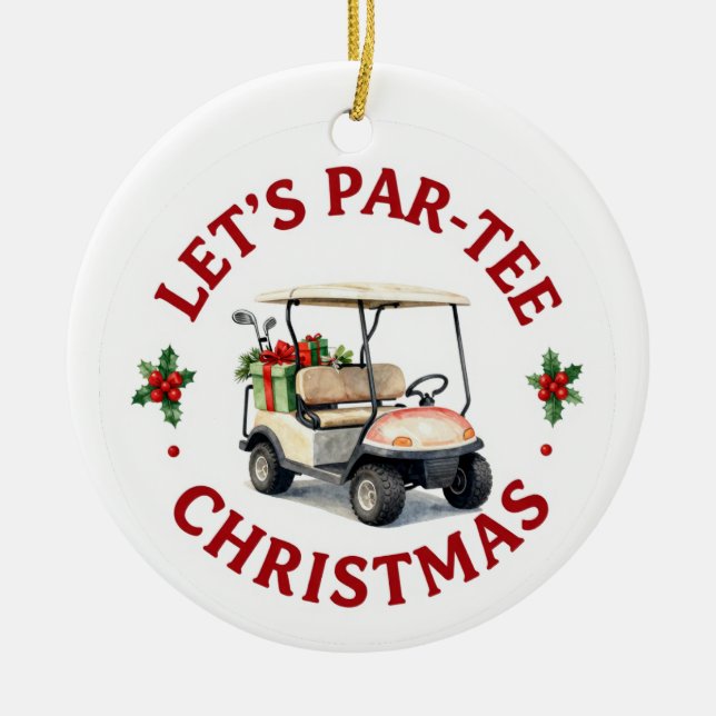Golf Jul tema för trädprydnad Julgransprydnad Keramik (Framsidan)