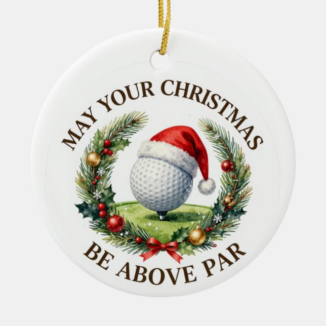 Golf Jul tema för trädprydnad Julgransprydnad Keramik (Framsidan)