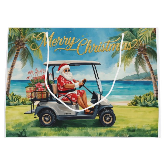 Golf jul tema med Tomte i Hawaii (Framsidan)