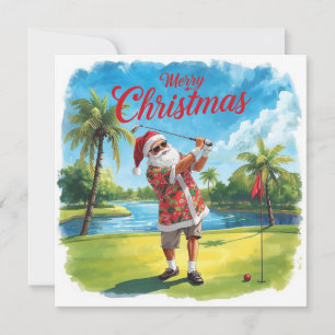 Golf jul tema med Tomte Julkort