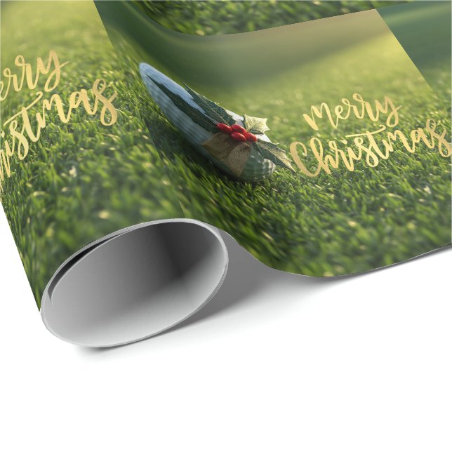 Golf jul tema på Putting Green Presentpapper (Rullad Hörn)