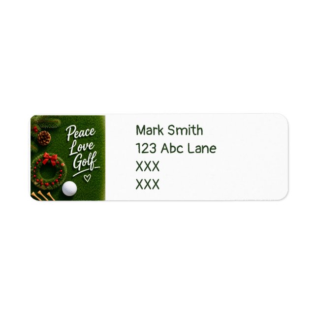 Golf jul tema returadress etikett (Framsidan)