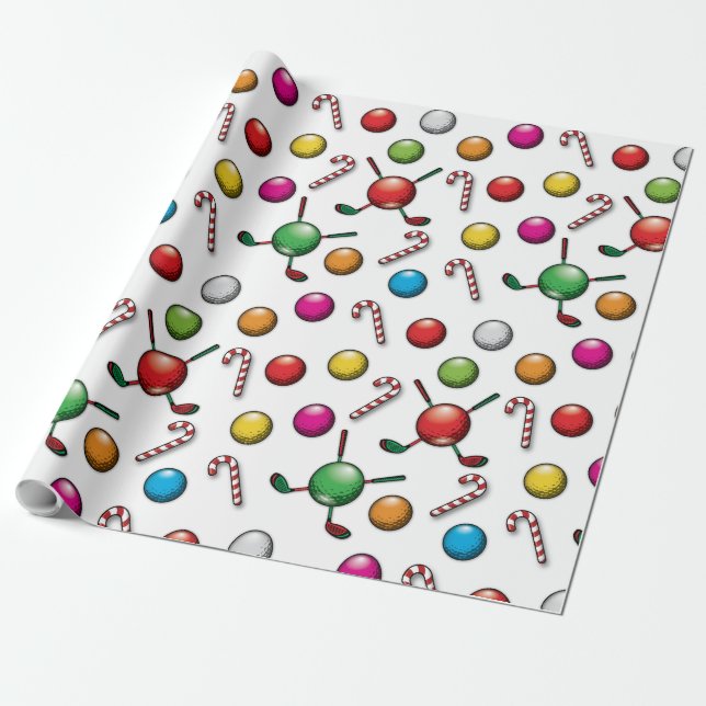 Golf-juldesign Mönster Presentpapper (Utrullad)