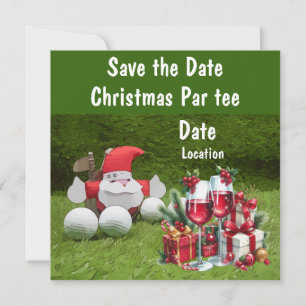 Golf-julen Party sparar datumet med Santa