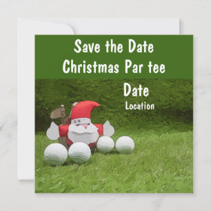 Golf-julen Party sparar datumet med Santa