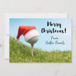 Golf-julens Helgdag med julhatt på golf boll Julkort