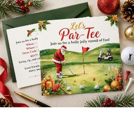 Golf julfest Låt oss Par ta med Tomte Inbjudningar