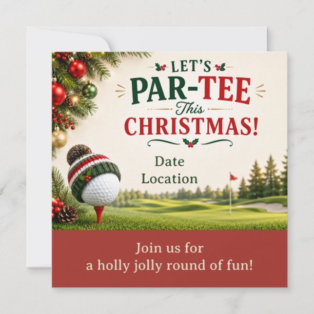 Golf julfest Let's Par tee  Inbjudningar (Framsida)