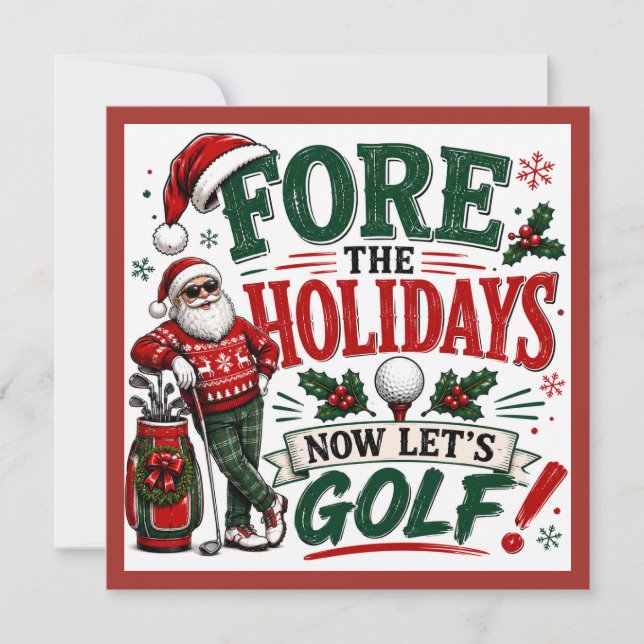 Golf julfest Let's Par tee  Inbjudningar (Framsida)