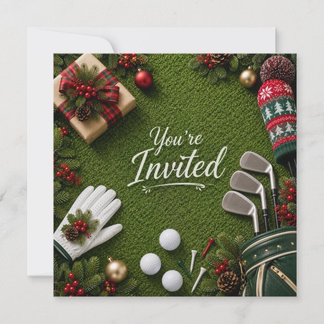 Golf julfest Let's Par tee  Inbjudningar (Framsida)