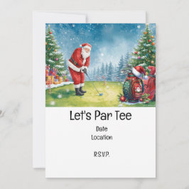 Golf-julgåva med Santa Golfer på golf flagga Inbjudningar