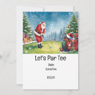 Golf-julgåva med Santa Golfer på golf flagga Inbjudningar